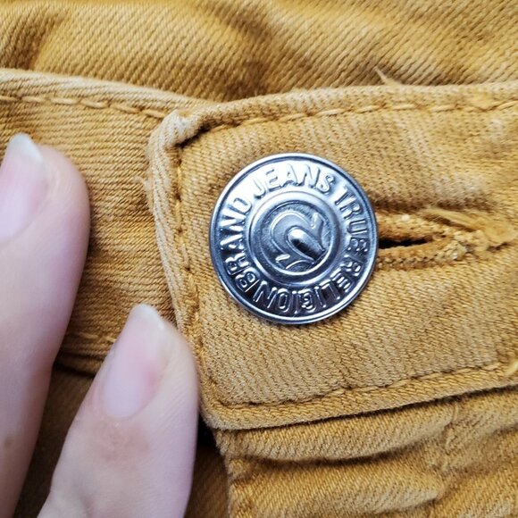 True Religion Jeans Womens 27 Yellow Halle Mid-Rise Skinny Cotton Blend - Picture 10 of 13